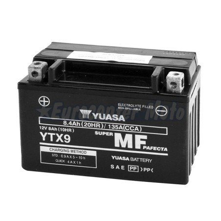 Batería Yuasa YTX9. Activada de fábrica