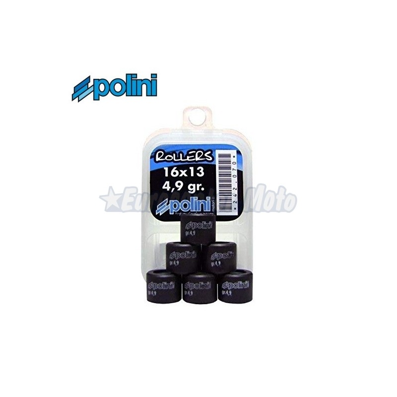 Rodillos variador Polini 16x13 de 4,9 gramos. 6 unidades