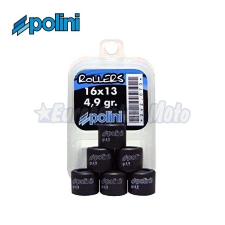 Rodillos variador Polini 16x13 de 4,9 gramos. 6 unidades