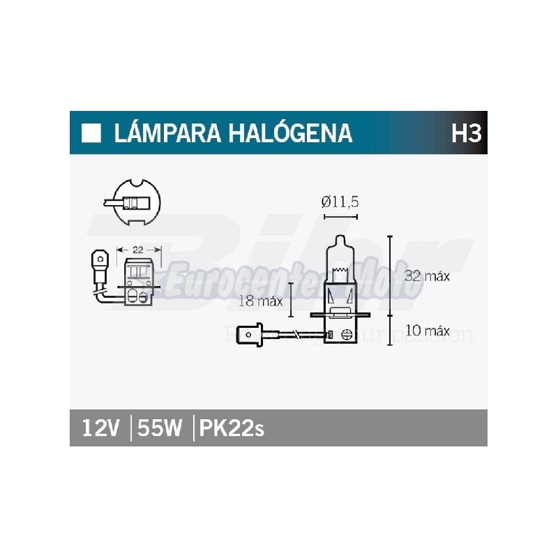 Lámpara Halogena H3.