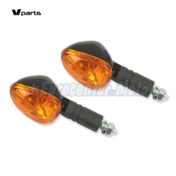 Juego intermitentes universales 12V 21W Ambar. Brazo largo flexible.