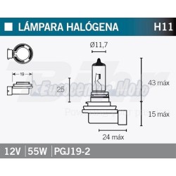 Lámpara Halógena H11