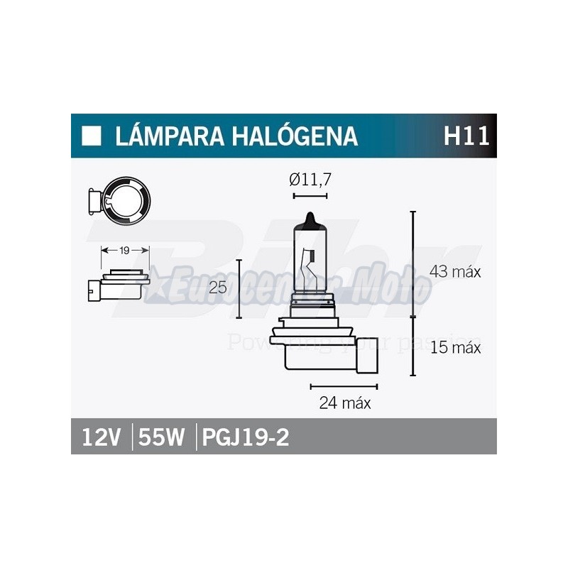 Lámpara Halógena H11