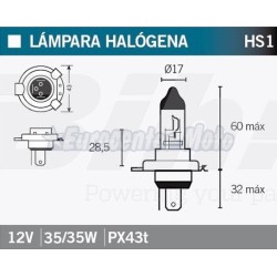 Lámpara halógena HS1 12v 35/35w