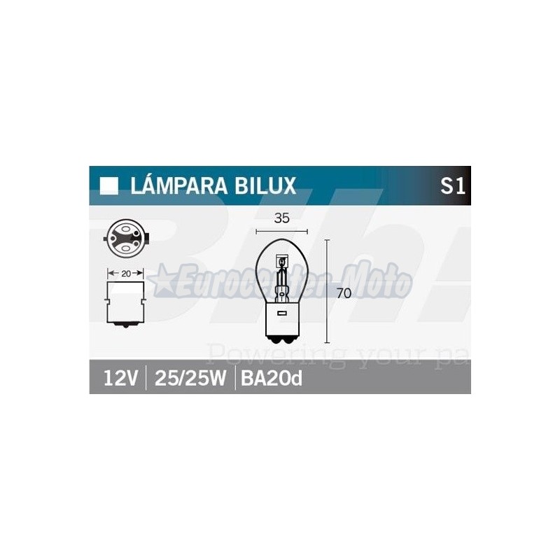 Lámpara Faro 12V 25/25W BA20d.