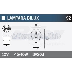 Lámpara cruce 12V 45/40W BA20d.