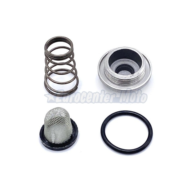 Kit tapón, muelle y filtro vaciado aceite motores Kymco, Honda, Peugeot, Sym 4T varios modelos