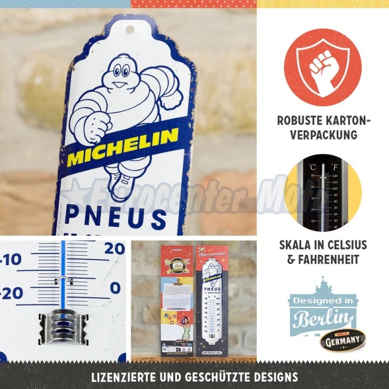 Termómetro retro Nostagic Art Michelin Pneus et services