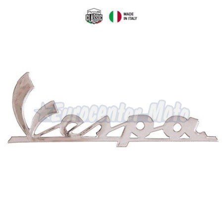 Emblema letrero Vespa cromado adhesivo 150x50mm