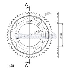 Corona Supersprox Acero tipo Yamaha 428x50 (XT, Derbi Senda, Mulhacen 125...)