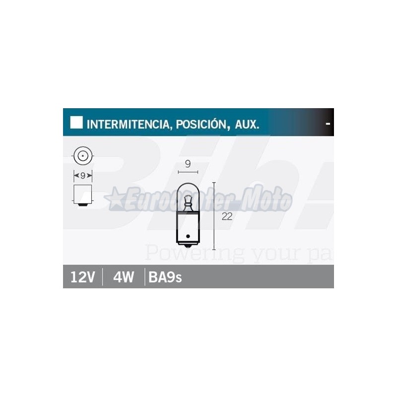 Lámpara  12V 4W Ba9s (posición ó intermitencia).