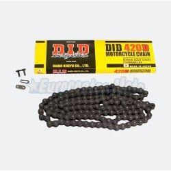 Cadena DID 420x128p sin retenes y cierre de clip. Negra