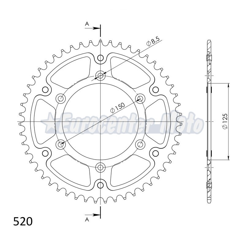 Corona Supersprox Aluminio Naranja 51D KTM, Gas Gas y Husqvarna varios modelos