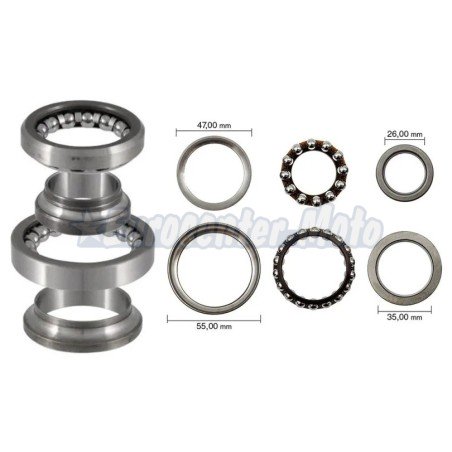 Juego rodamientos dirección Kymco Superdink, People Gti, Xciting, K-XCT..