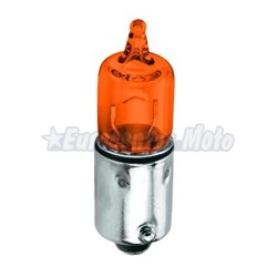 Lámpara bayoneta naranja 12v 10W 9mm centrada BA9s.