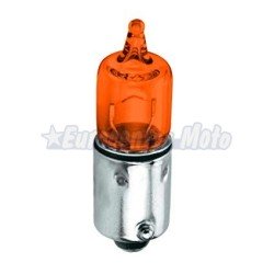 Lámpara bayoneta naranja 12v 10W 9mm centrada BA9s.