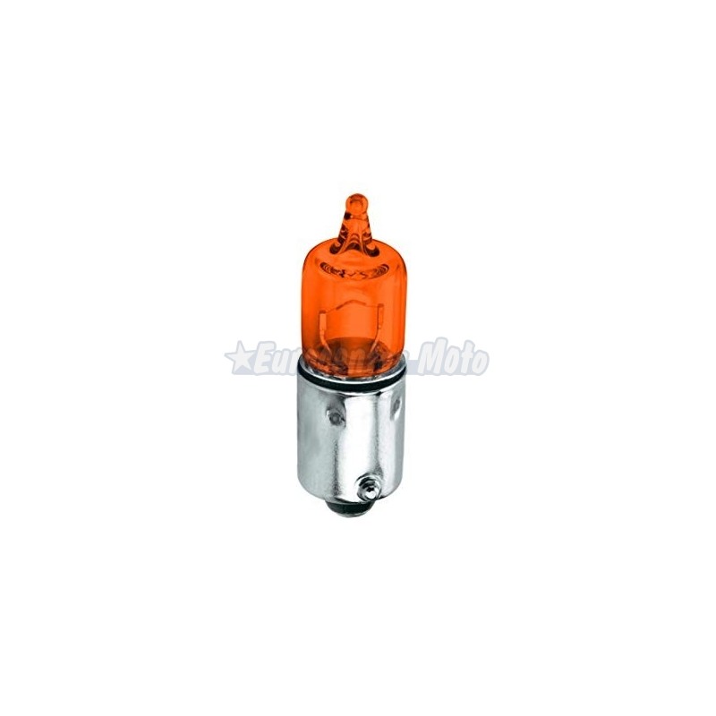 Lámpara bayoneta naranja 12v 10W 9mm centrada BA9s.