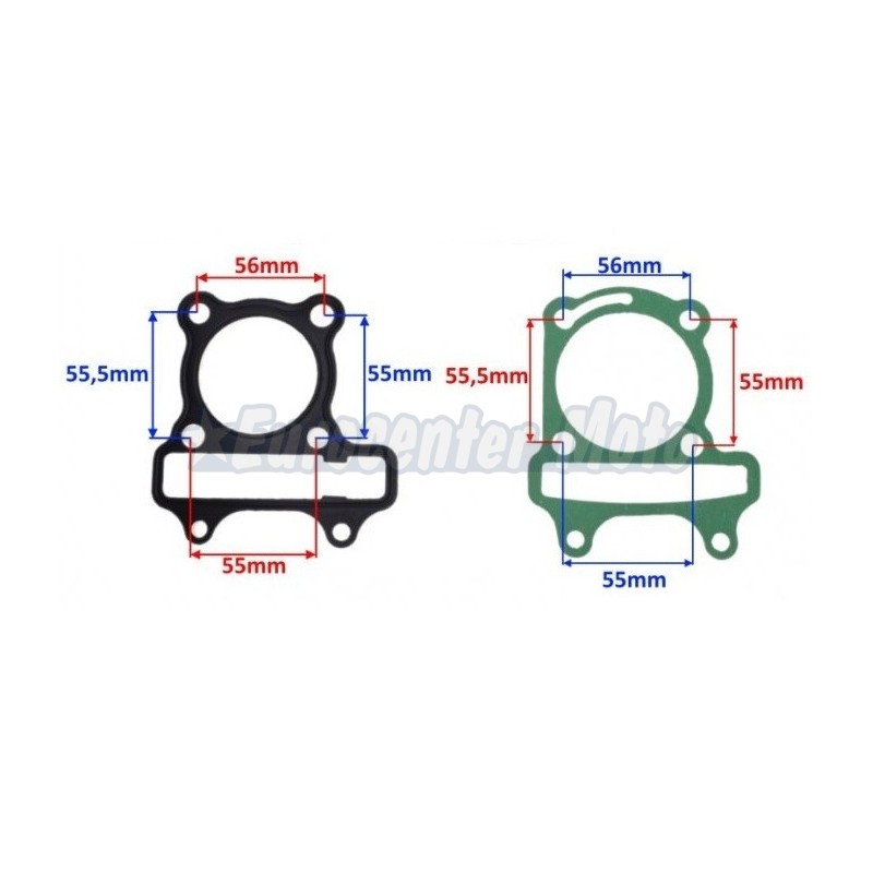 Juego juntas cilindro Kymco 125 aire y motores GY6 125 4T (152QMI-E4) a 52,4mm