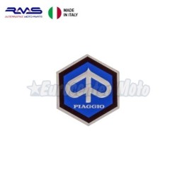 Emblema exagonal Piaggio. Aluminio adhesivo. 26mm