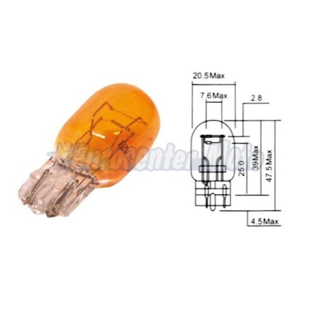 Lámpara naranja 12V 21W T20 doble filamento