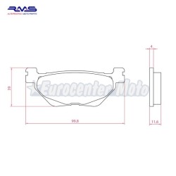 Pastillas de freno orgánicas RMS Yamaha T-Max 530/560 varios años