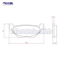 Pastillas de freno orgánicas RMS Yamaha T-Max 530/560 varios años