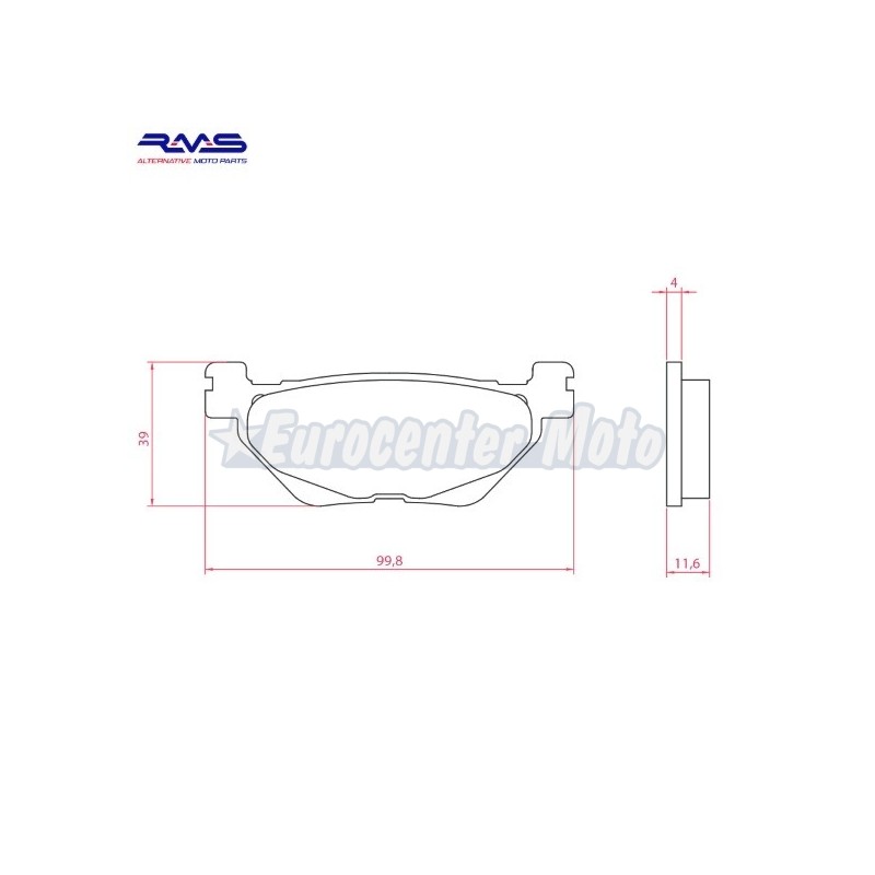 Pastillas de freno orgánicas RMS Yamaha T-Max 530/560 varios años