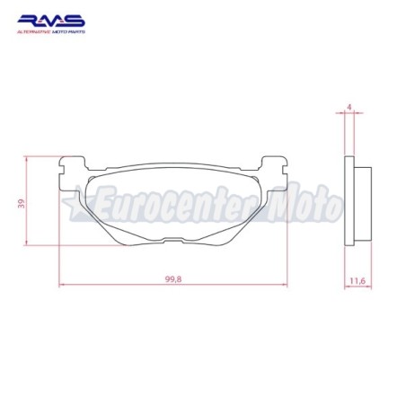 Pastillas de freno orgánicas RMS Yamaha T-Max 530/560 varios años