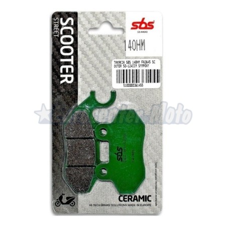 Pastillas de freno cerámicas SBS delanteras Peugeot Tweet, Sym Symphony 125...
