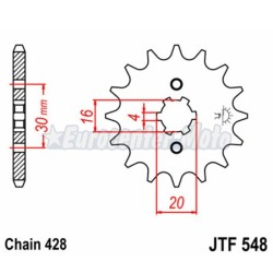 Piñón JT acero JTF548.14 de 428x14.