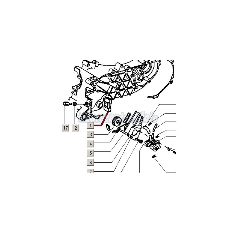 Goma pasa tubos bomba de aceite Original motores Piaggio 50 de 2 tiempos