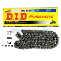 Cadena DID 420x126p. Sin retenes y cierre de clip. Negra