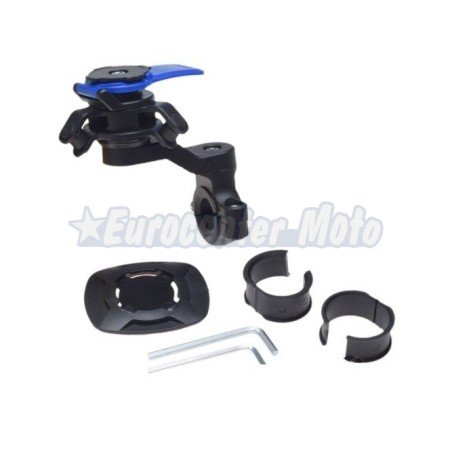 Soporte de smartphone fijación al manillar. Tipo Quad Lock. Azul o rojo