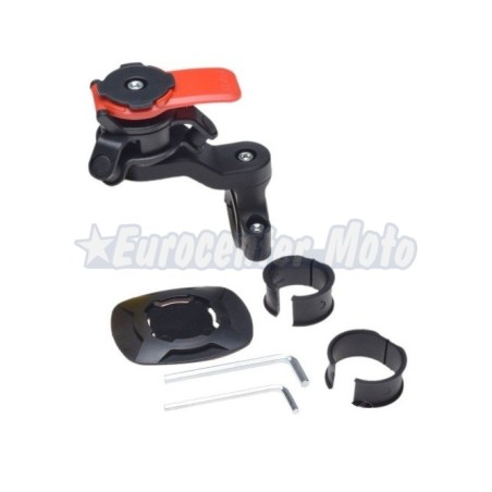 Soporte de smartphone fijación al manillar. Tipo Quad Lock. Azul o rojo