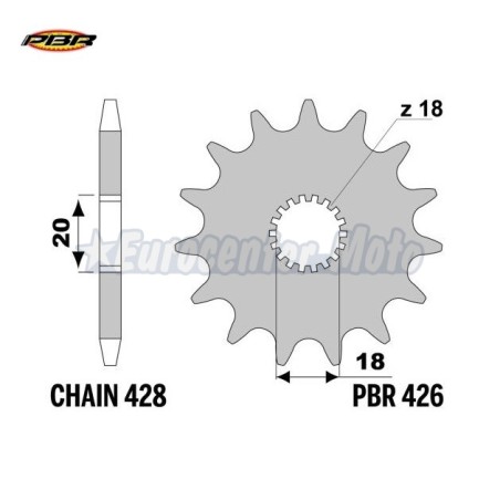 Piñón PBR acero 428x13 Benelli Leoncino 125, Keeway RKS, RKC, RKF, TX 125...