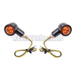 Juego intermitentes Leds tipo custom. Negros. Homologados