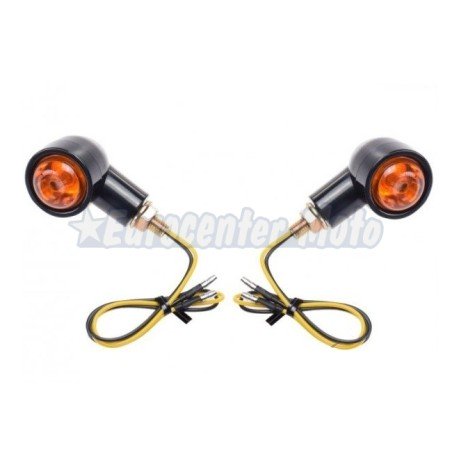 Juego intermitentes Leds tipo custom. Negros. Homologados