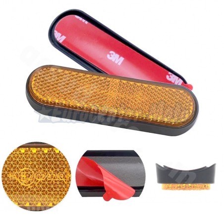 Catadióptrico rectangular naranja adhesivo para tubos de horquilla