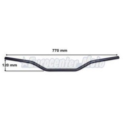 Manillar de aluminio de 22mm. L: 770mm H: 120mm. Color negro