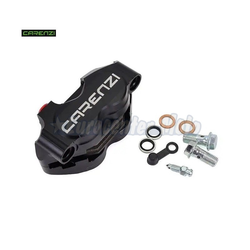 Pinza de freno radial Carenzi de 4 pistones. Negra