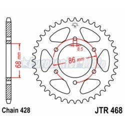 Corona JT Acero JTR468 de 428x46 Kawasaki Eliminator 125