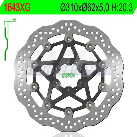 Disco de Freno Delantero NG 1643XG Honda CRF 1000/1100 L Africa Twin (2016-2025)