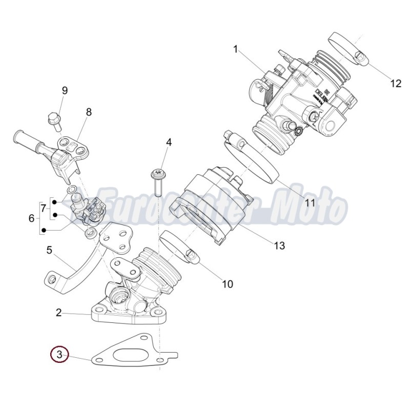 Junta tobera admisión Original motores Piaggio 125 I.E 3V varios modelos