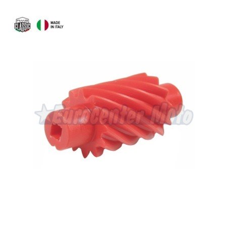 Piñón reenvio cuenta km Vespa PK S, PK XL, FL 75/125. 12 Dientes. Rojo