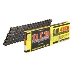 Cadena DID 428x134p. Sin retenes y cierre de clip. Negra