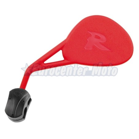 Espejo izquierdo universal plegable fijación al manillar. Rojo