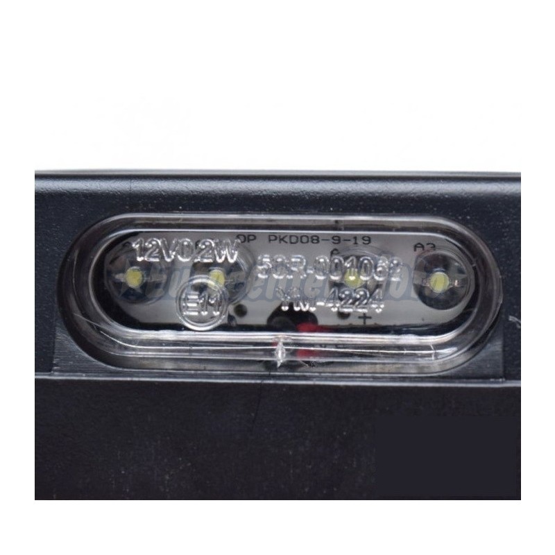 Piloto luz matricula Leds. Rectangular. Homologado