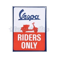 Imán Vespa Riders Only. 6x8cm