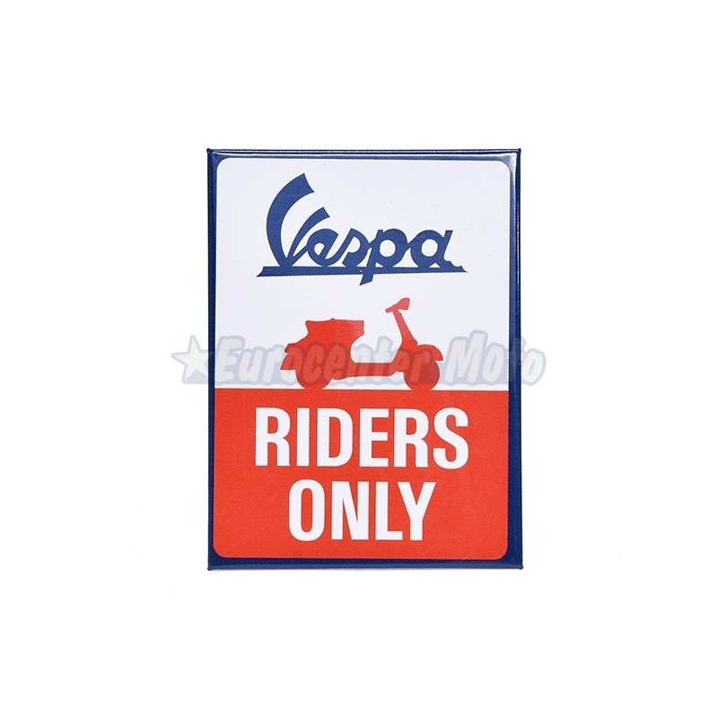 Imán Vespa Riders Only. 6x8cm