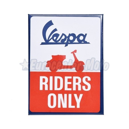 Imán Vespa Riders Only. 6x8cm